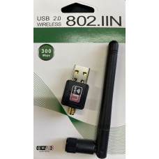 WI-FI адаптер USB 2.0 802.IIN (300Мбит, антенна)