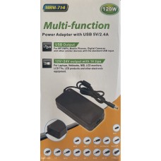 Блок питания для ноутбука MRM-POWER 714 (12-24В,120W,с USB+,переходники) 