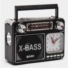 Радиоприёмник MEIER M-35BT (Bluetooth,часы,фонарик)