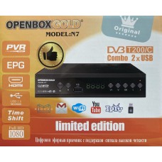 Цифровая приставка OPENBOX GOLD N7 (DVB-T2/C, WI-FI, 2 USB, метал корпус,инструкция)