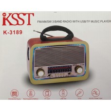 Радиоприёмник KSST К-3189 (220В,5В,аккум,батар) Большой с фонарём