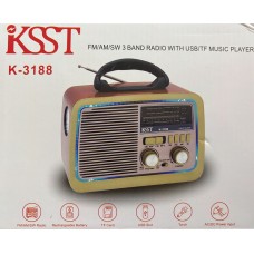 Радиоприёмник KSST К-3188 (220В,5В,аккум,батар) Большой с фонарём